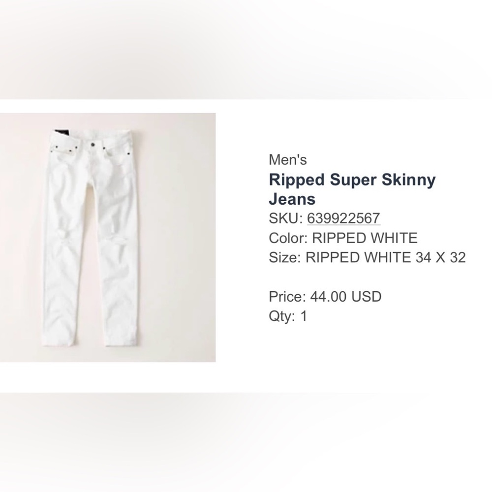 Abercrombie & Fitch Ripped White Skinny Jeans
